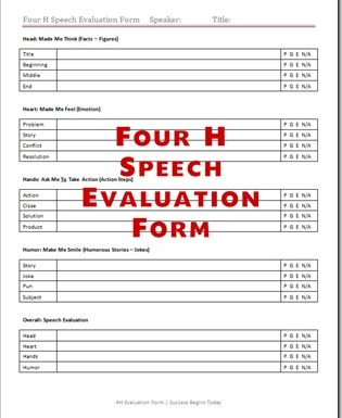 speech evaluation forms