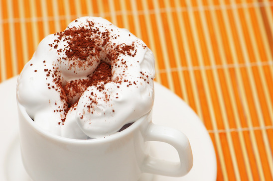 Black Coffee with Whipped Cream and Cinnamon