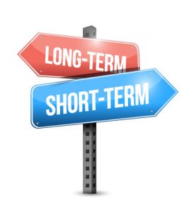 long-term, short-term road sign illustration