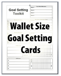 goal setting toolkit. Wallet size goal setting cards
